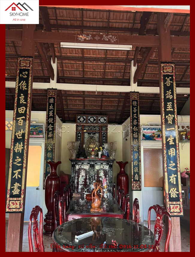 Câu đối thờ chữ Tâm Tác Lương Điền- Thiện Vi Chí Bảo